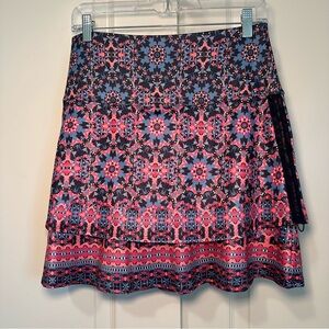 Lucky in Love Pink and Blue A-Line Golf Skirt Size S 4-6